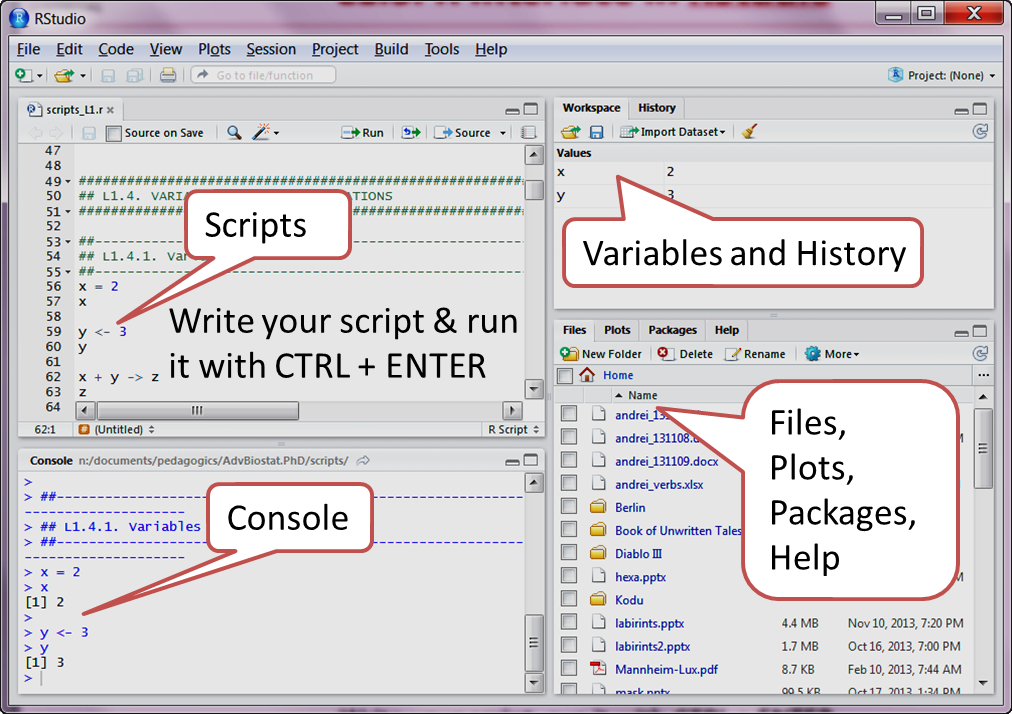 RStudio interface